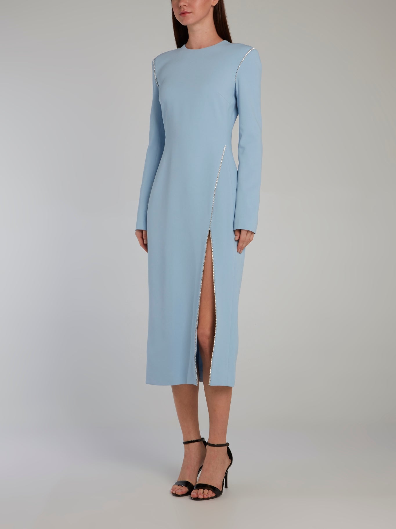 white christmas dresses Jluxlabel | Black Cutout Chain Midi Dress main image 1