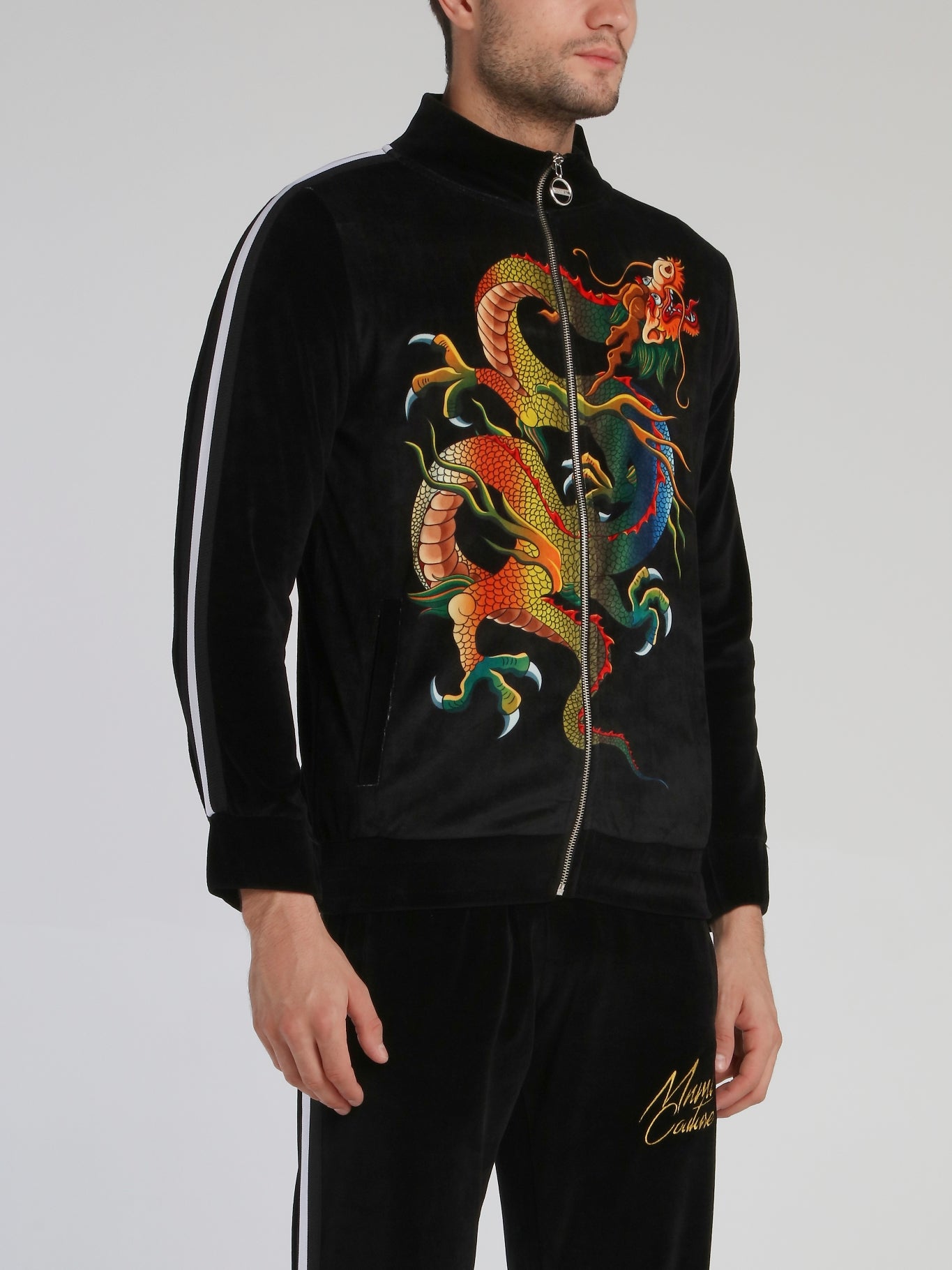 Black Dragon Print Chenille Sweatshirt – Maison-B-More Global Store