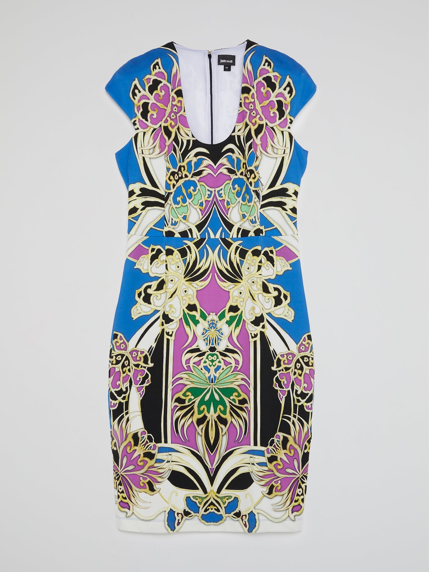 just cavalli mini dress Floral Print Sleeveless Mini Dress