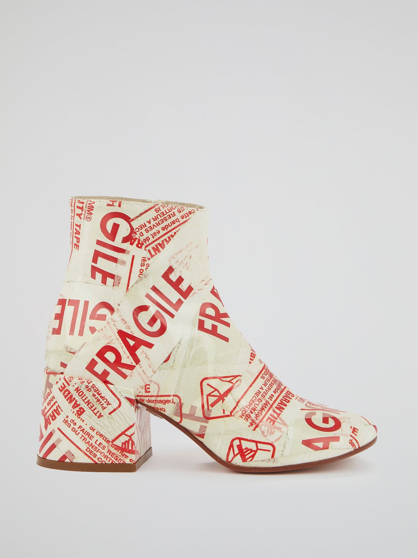 Text Print Block Heel Boots – Maison-B-More Global Store