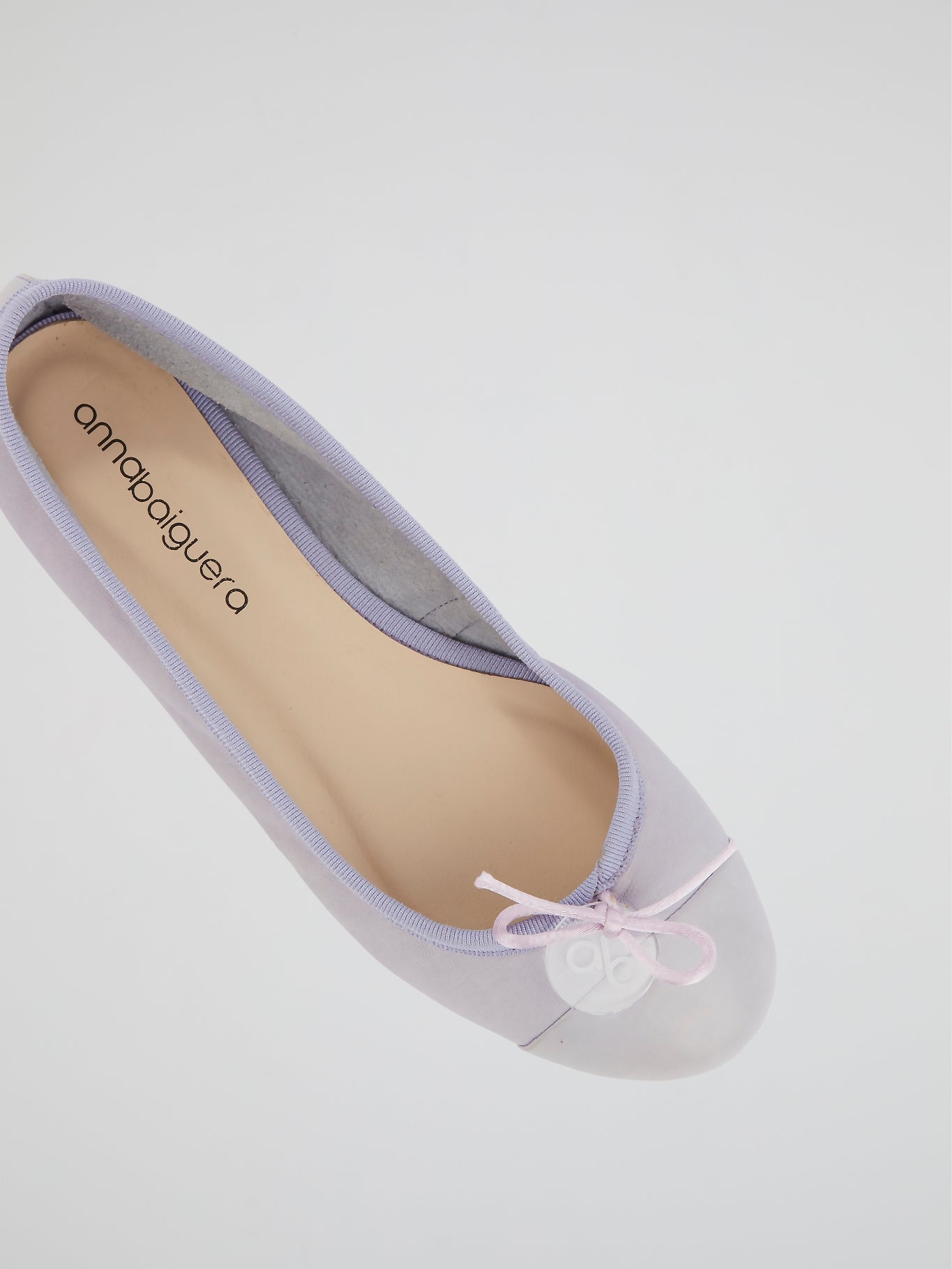 Purple Leather Ballerina Shoes