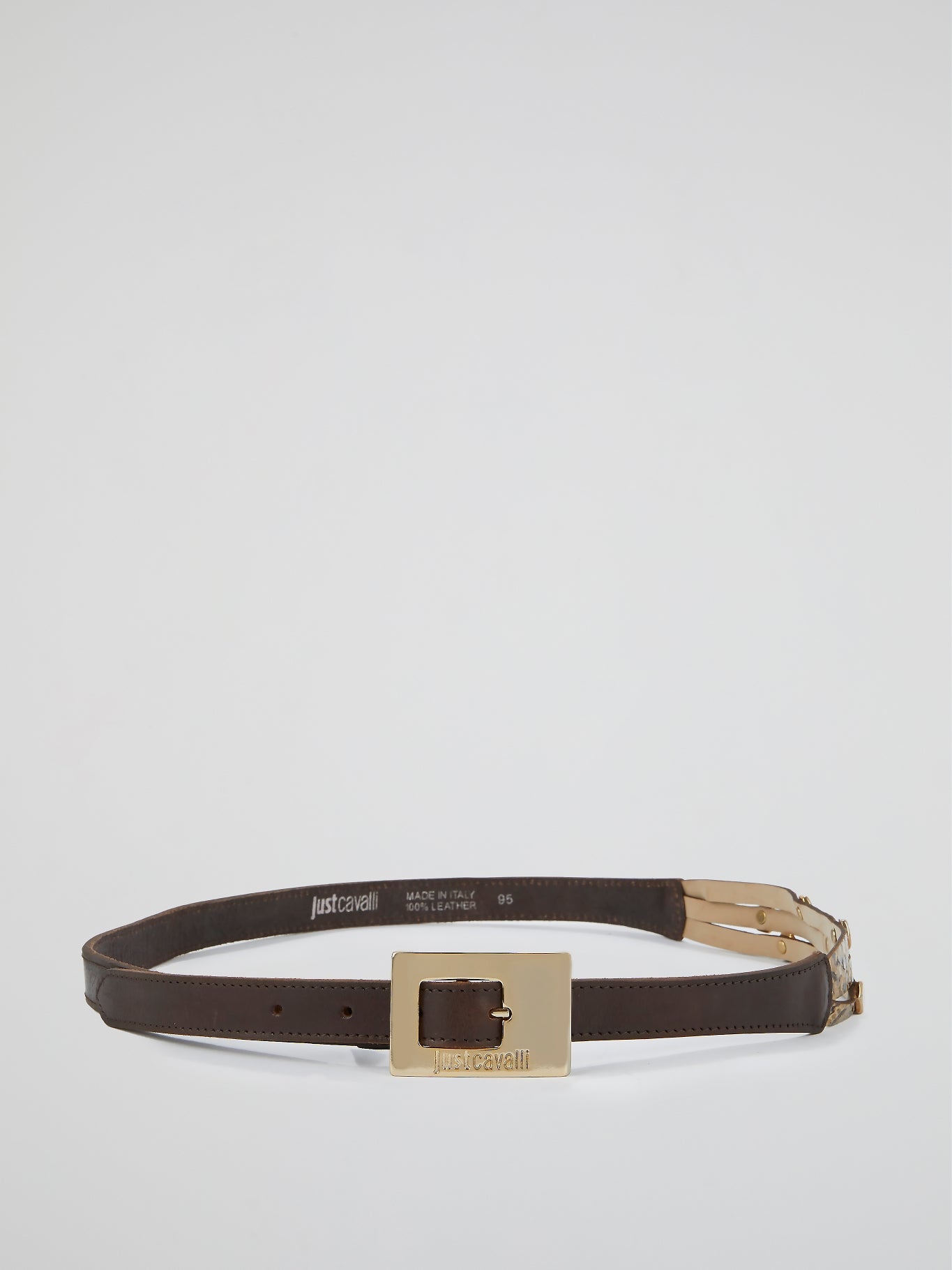 Just Cavalli Brown Belt Brown Leather Just Cavalli Belt Italy, Leather, Clothing  main image 4