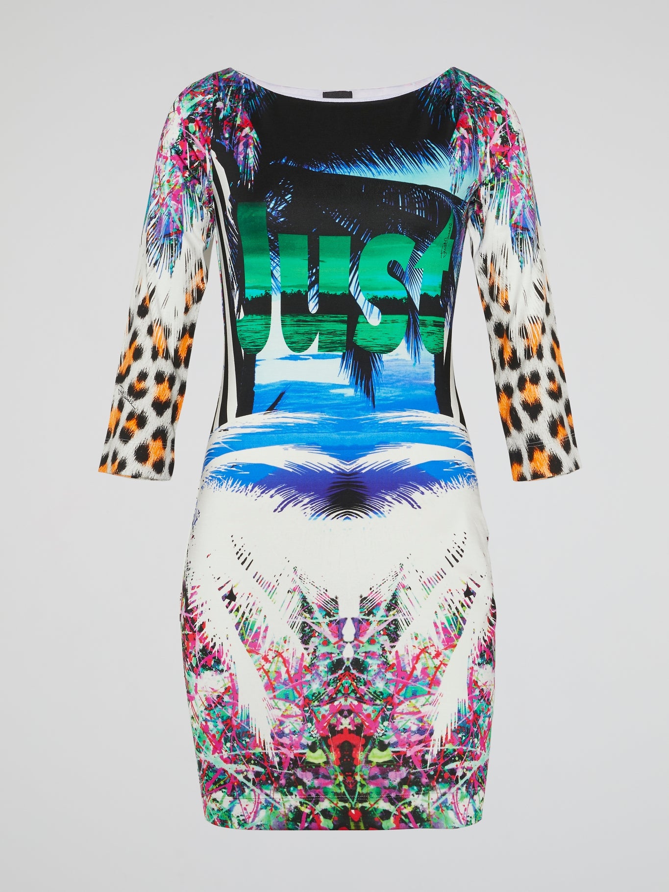 knee length dresses for ladies Pink Tropical Print Cotton Mini Dress - Casual Dresses