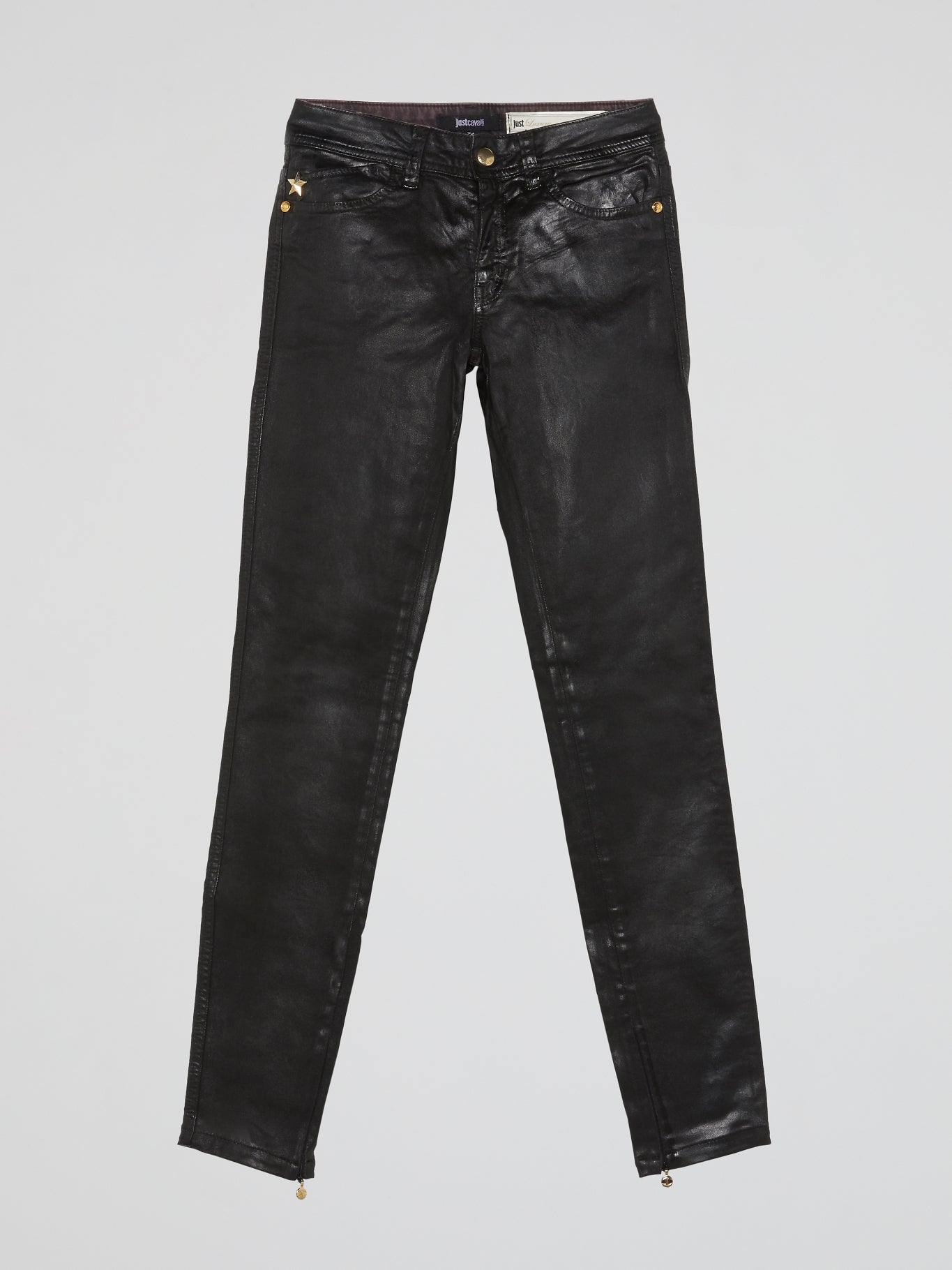 Just Cavalli denim jeans hotsell black distressed velvet burnout size 27