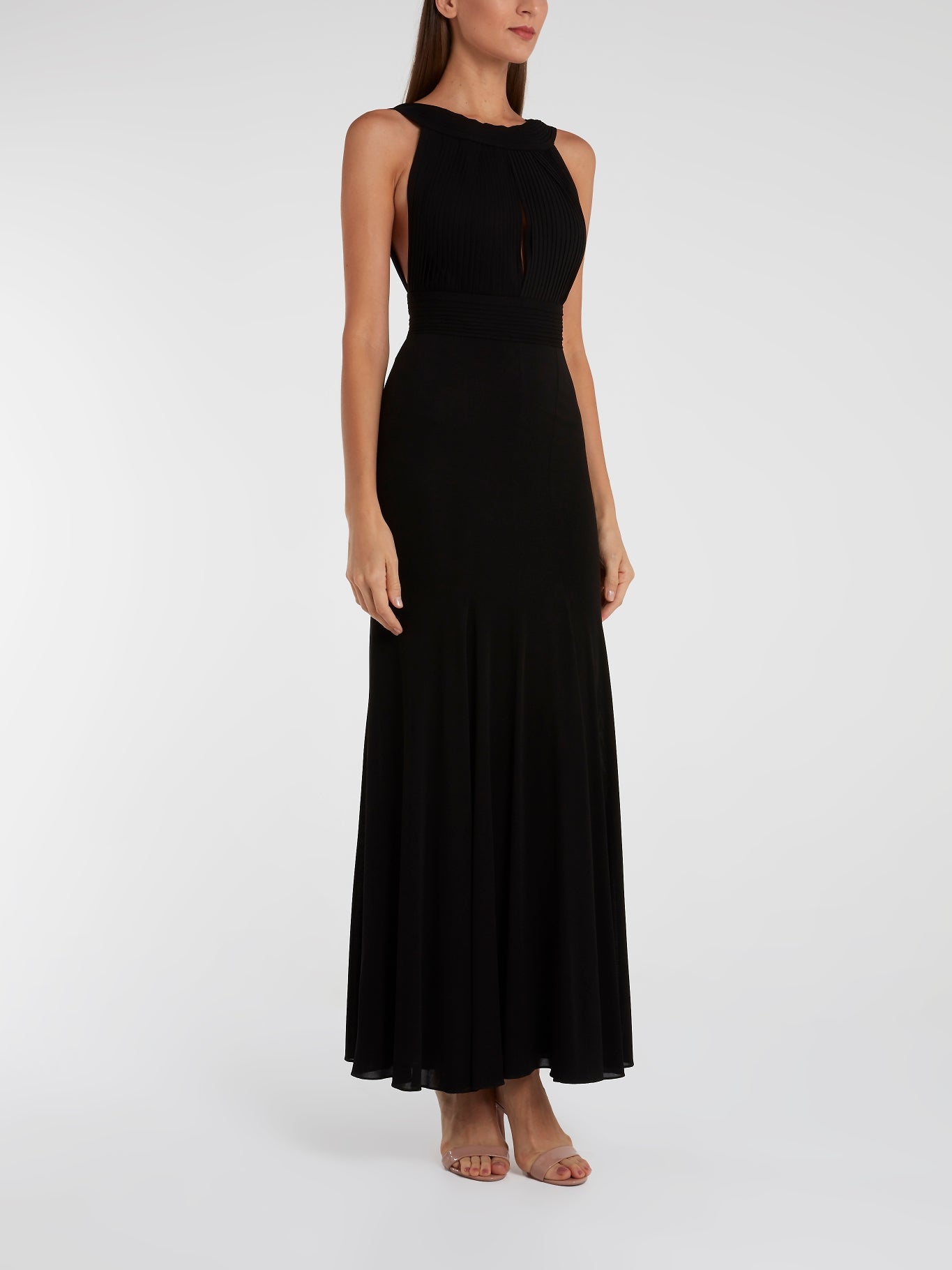 Herv L. Leroux Black Portrait Neckline Maxi Dress 36 / Black Herv L. Leroux Black Portrait Neckline Maxi Dress 36 / Black