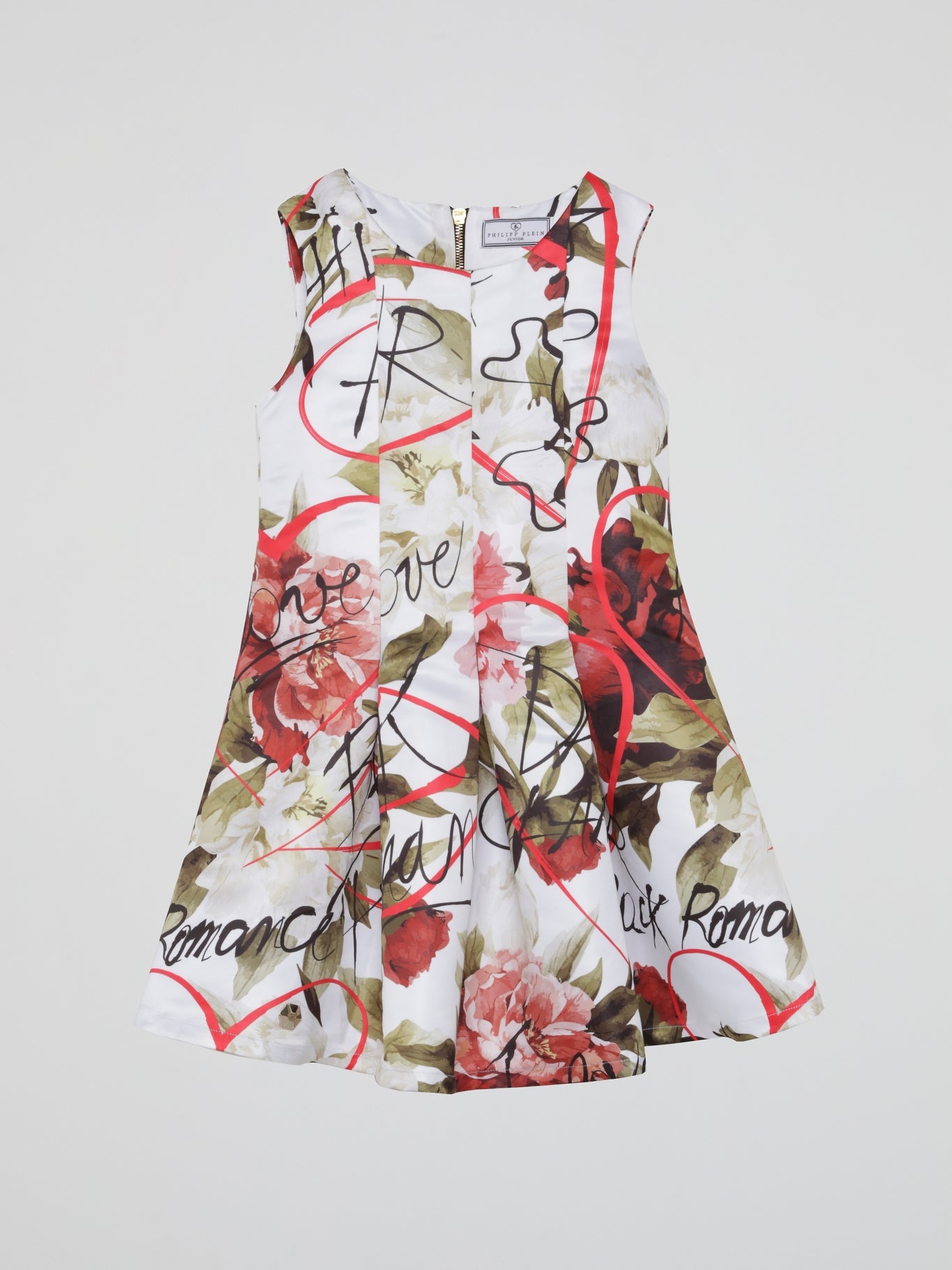 philipp plein mini dress White Floral Pleated Mini Dress (Kids) – Maison-B-More Global Store