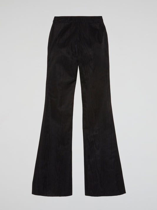 Black Satin Wide-Leg Pants
