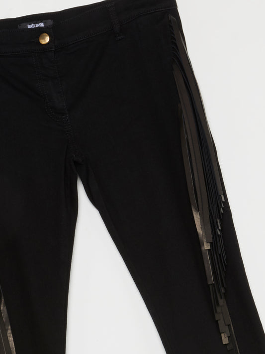 Black Fringe Detail Jeans