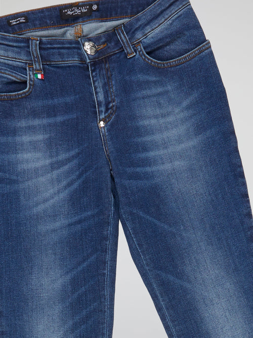 Stretch Jeans With Rhinestone Trim In Bleached | Fashion - Foto 12