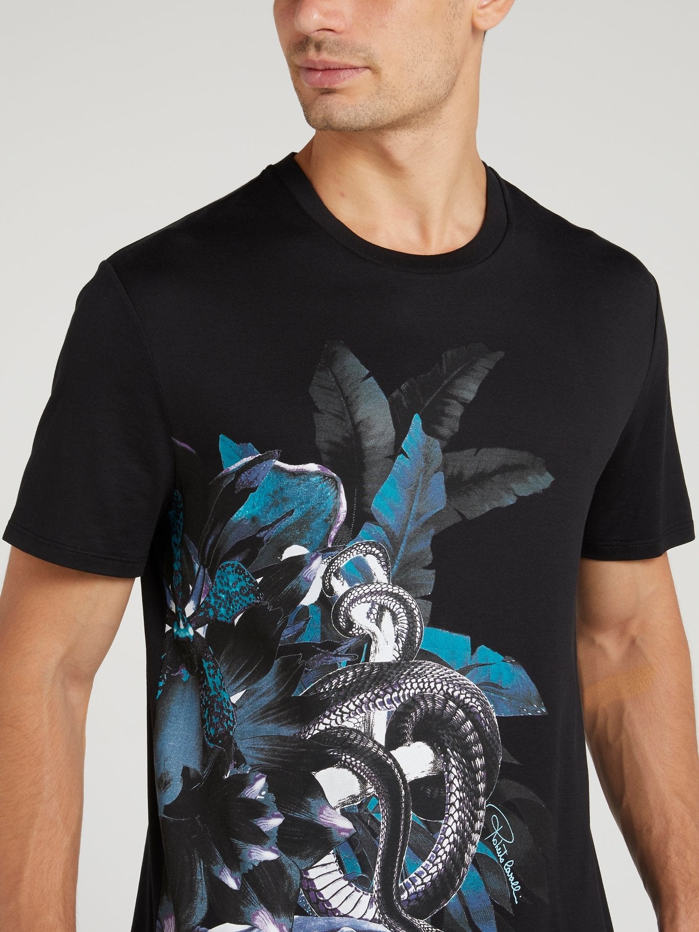 Black Snake Graphic Print T-Shirt