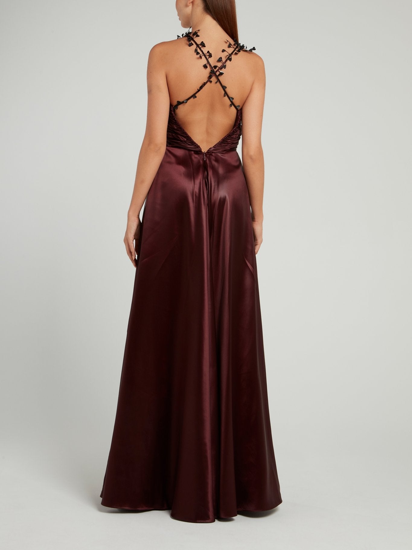 Burgundy Empire Waist Plunge Maxi Dress Burgundy Empire Waist Plunge Maxi Dress