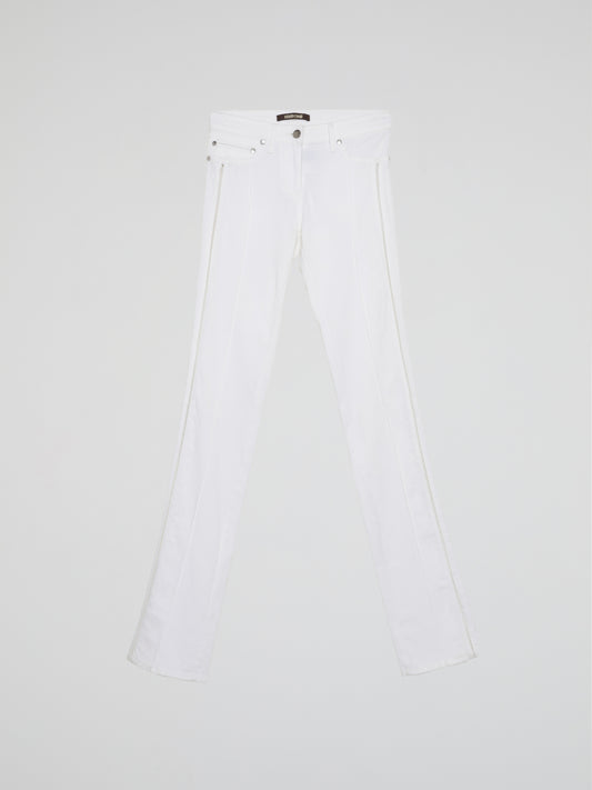 White Straight Cut Pants