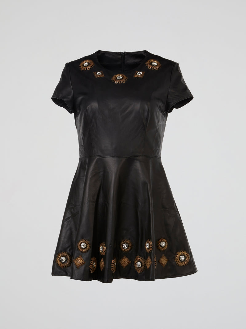 Ember Jewel Embellished Leather Dress
