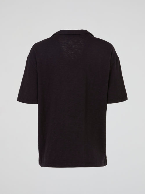 Twist Collar Button Top