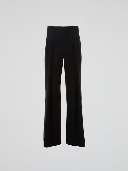 Black Tailored Wide-Leg Trousers