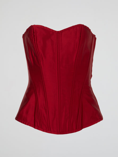 Red Scarlet Satin Bustier Corset