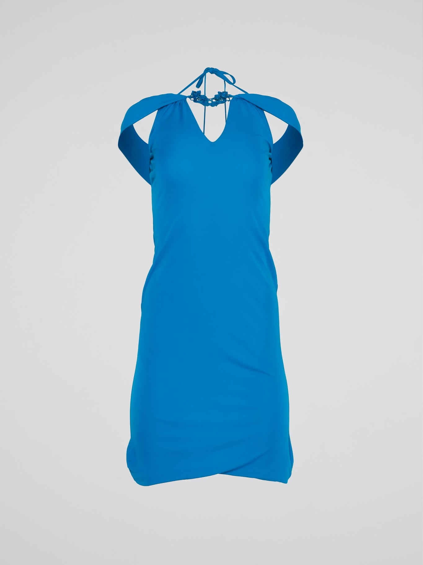 Blue Halter Neck Mini Dress Maison-B-More Global Store Blue Halter Neck Mini Dress Maison-B-More Global Store