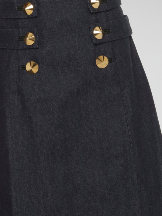 Grey Sailor Button Skirt