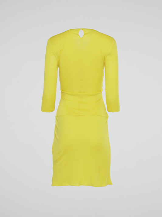 Yellow Plunge Mini Dress