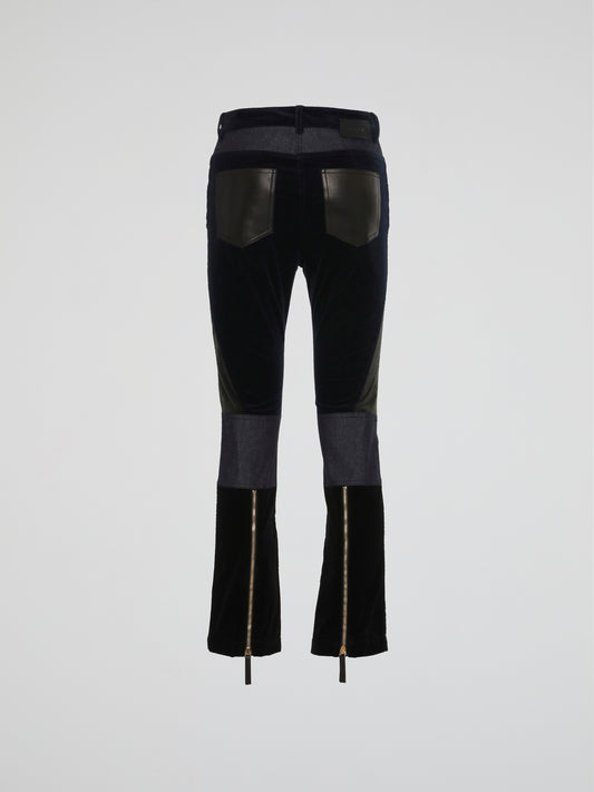 Patchwork Bootcut Trousers