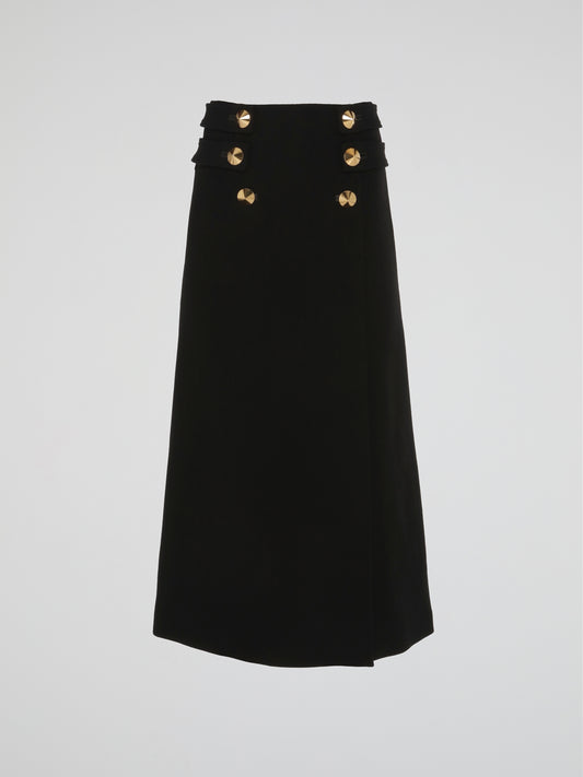 Black Sailor Button Skirt