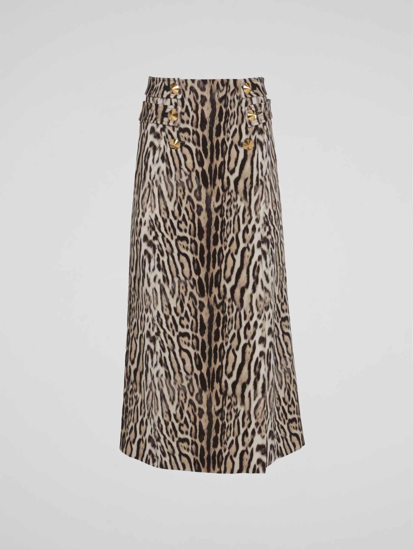 Leopard Print Sailor Button Skirt