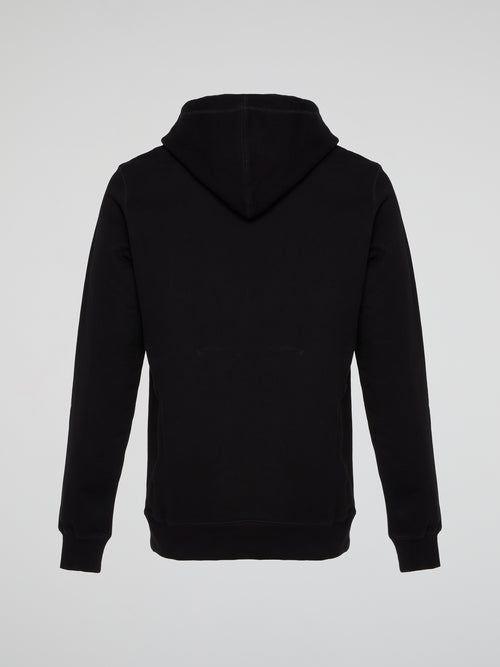 Black Drawstring Logo Essential Hoodie