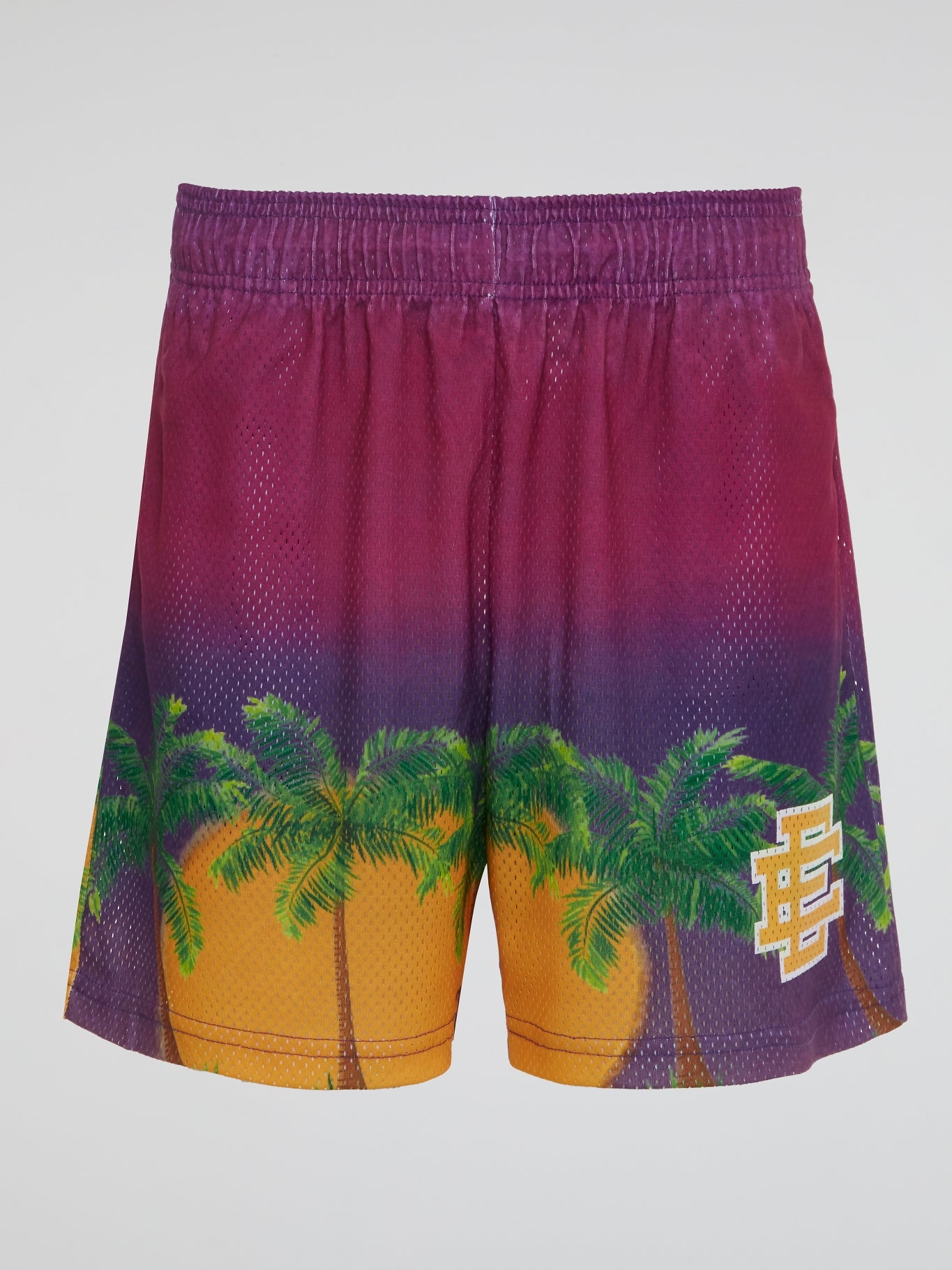 Tropical Print Perforated Shorts