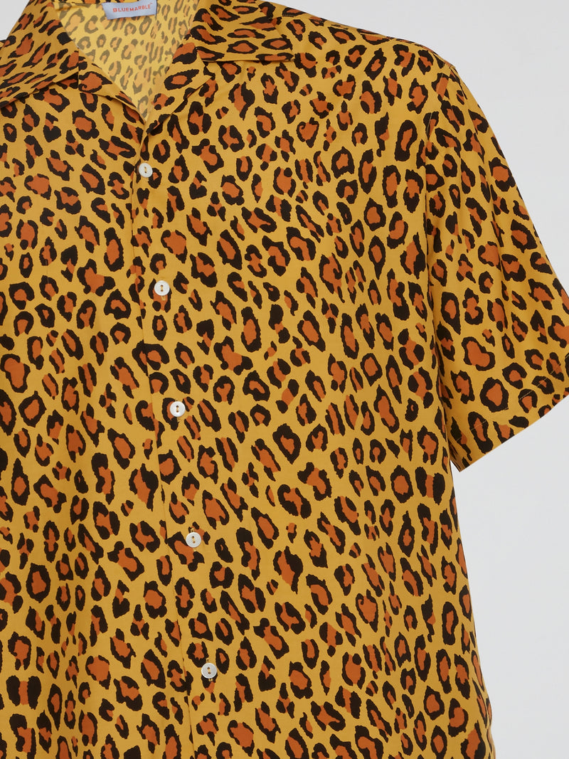 Leopard Print Short Sleeve Shirt