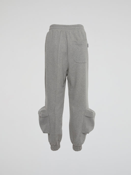 Grey Pocket Detailed Jogger Pants