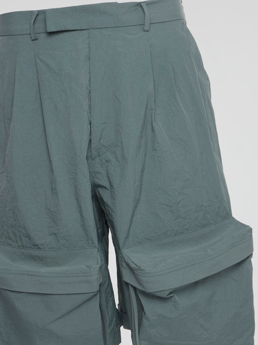 Teal Flap Pocket Shorts