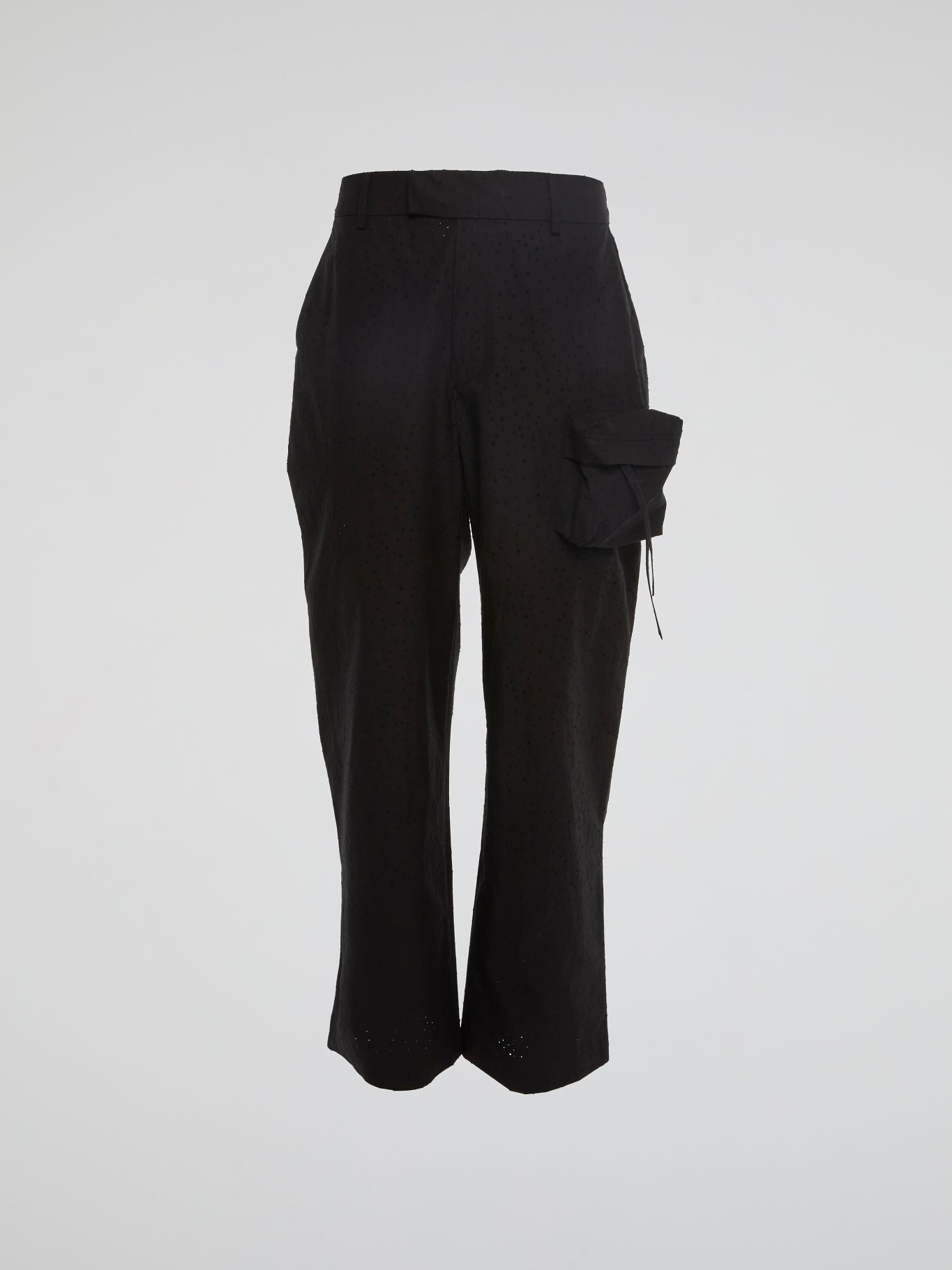 Black Single Pocket Perforated Pants