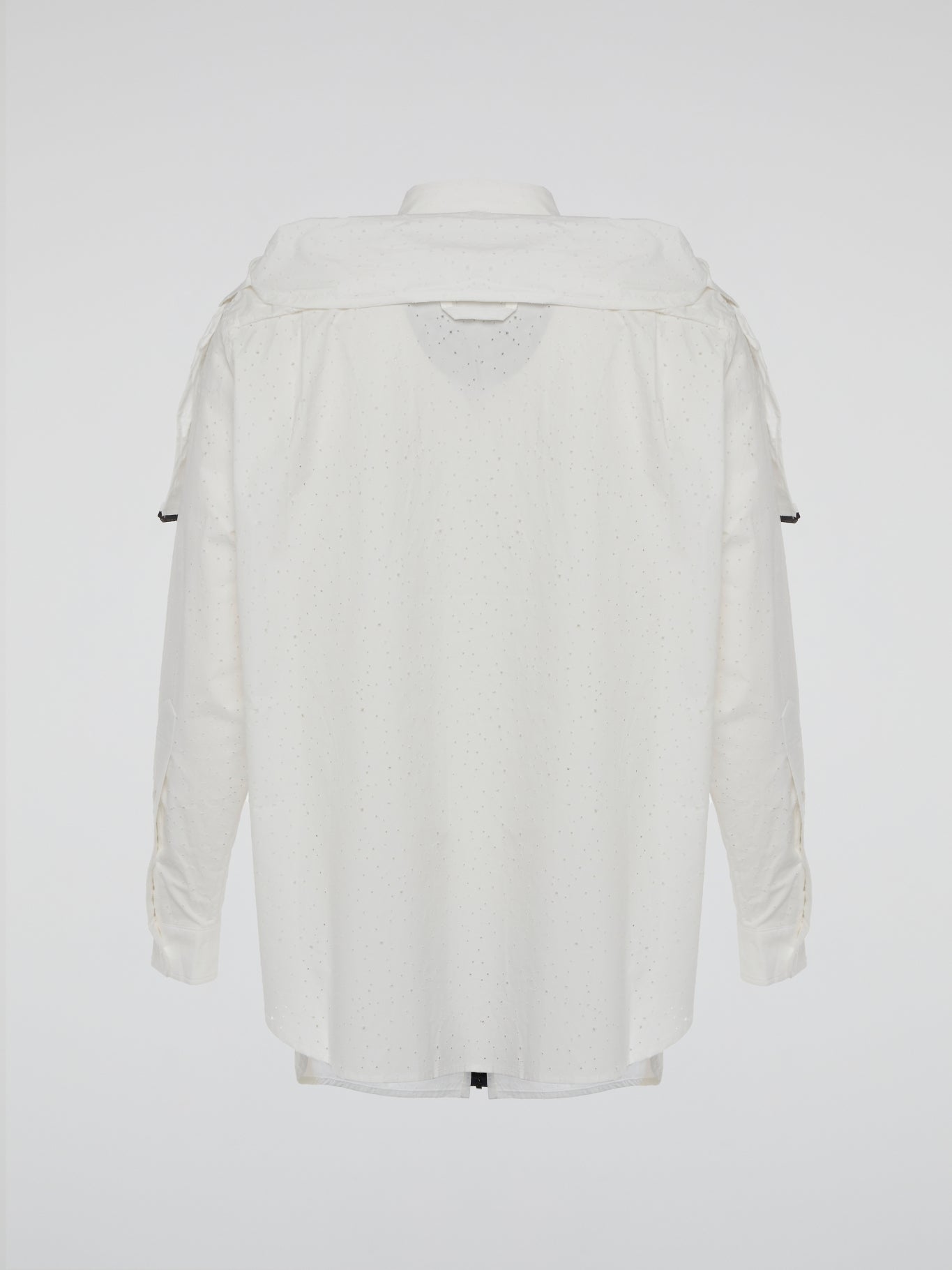 White Layered Perforated Shirt