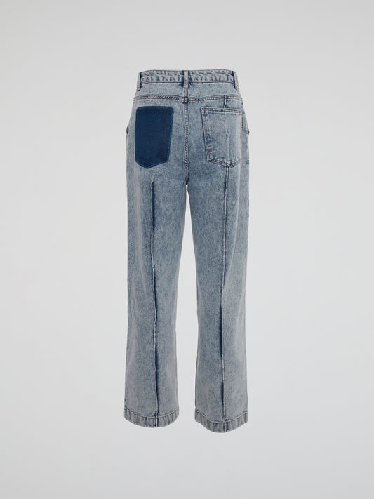Blue Stonewashed Bootcut Jeans