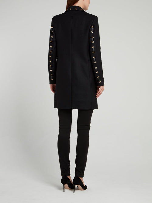 Black Embellished Long Coat