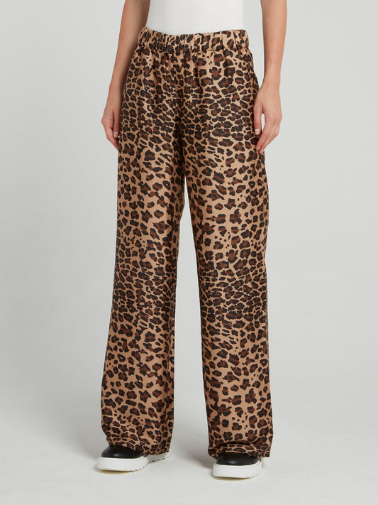 Leopard Print Wide Leg Pants
