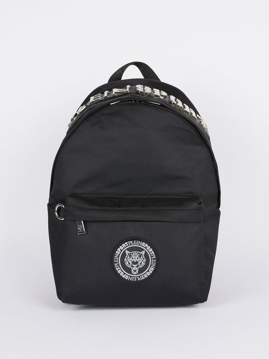 Silver Logo Embellished Mini Backpack