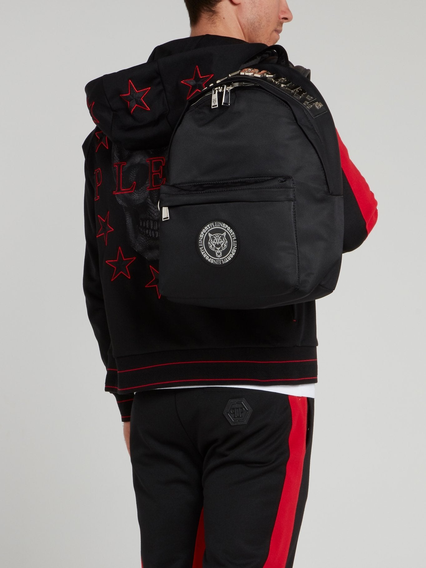 Silver Logo Embellished Mini Backpack – Maison-B-More Global Store