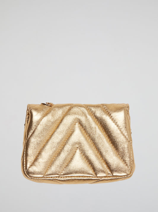 Gold Crystal Embellished Clutch