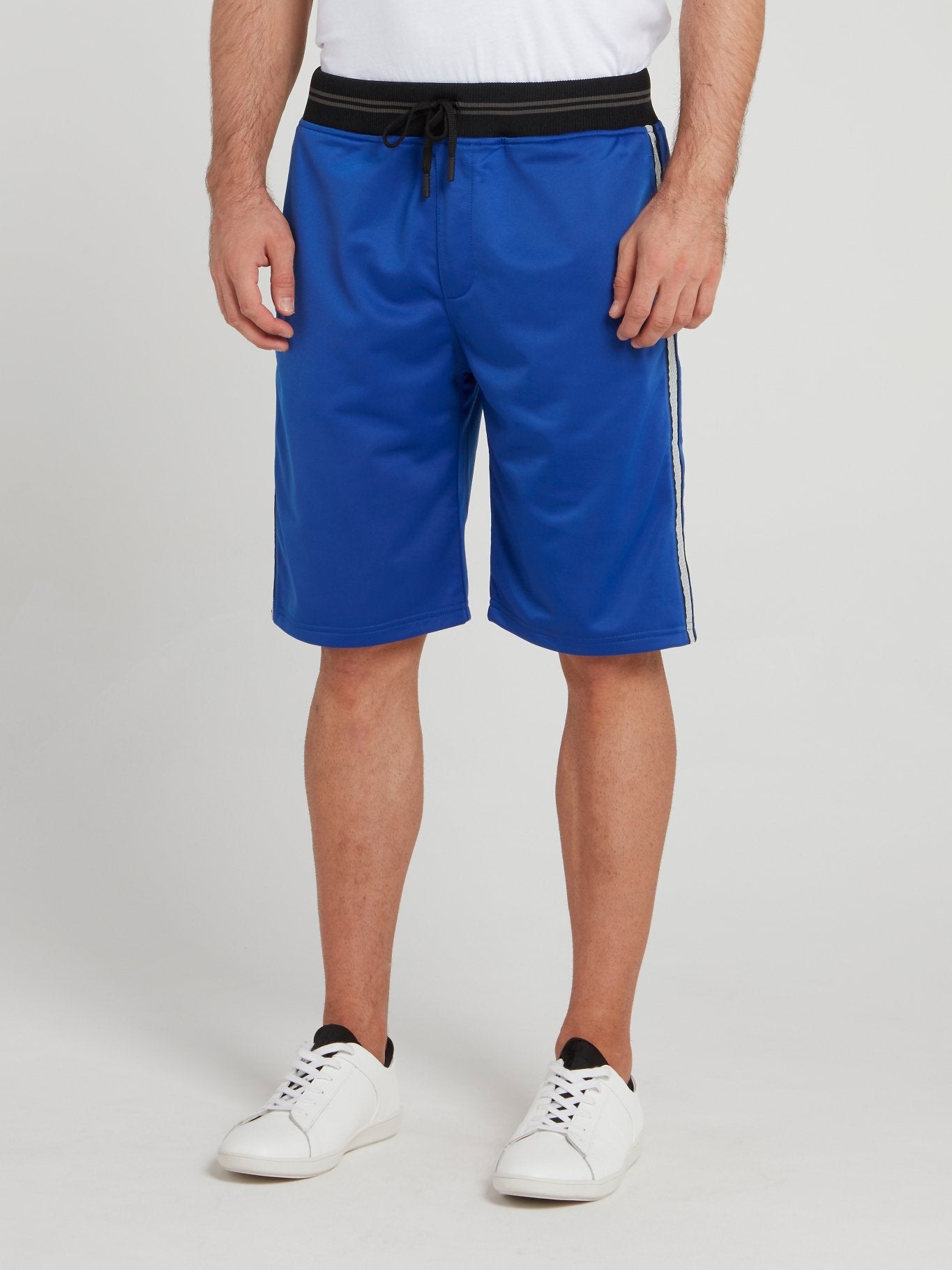 Blue Striped Waistband Shorts
