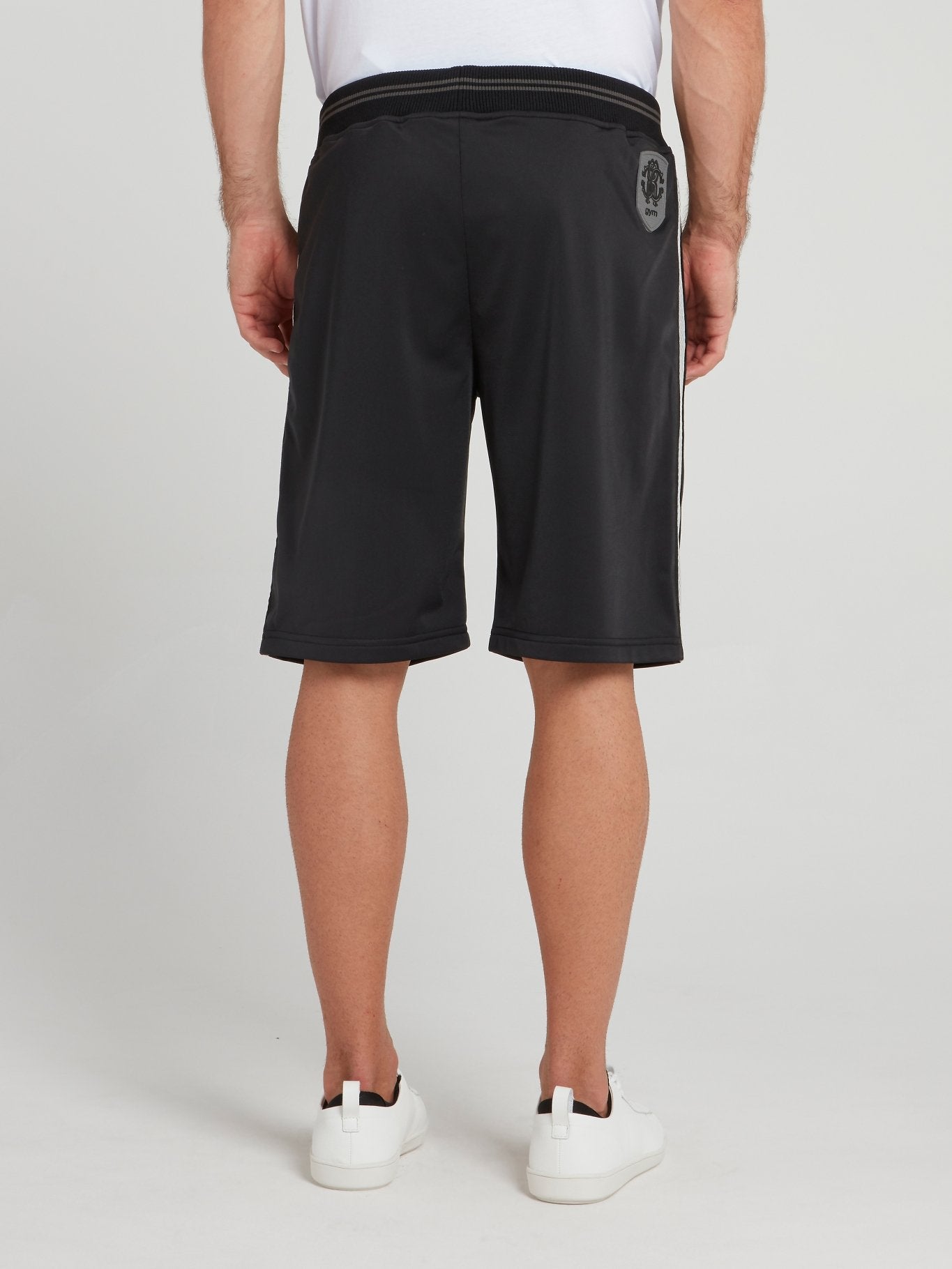 Black Striped Waistband Shorts
