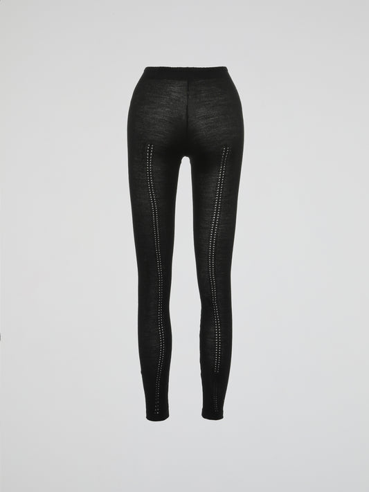 Introducing the epitome of luxurious comfort - the Black Knitted Leggings by Roberto Cavalli. Crafted with meticulous attention to detail, these leggings blend fashion-forward style with unmatched coziness. Perfect for lounging at home or turning heads on the street, these leggings are a versatile addition to your wardrobe that you won't be able to resist slipping into.