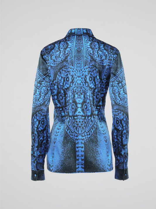 Introducing the Blue Print Shirt by Roberto Cavalli, a dazzling symphony of artistry and fashion. Crafted with meticulous detail, this shirt features an intricate blue print design that effortlessly captivates attention. Experience the epitome of sophistication as you don this masterpiece, adorning yourself with the timeless elegance of Roberto Cavalli.