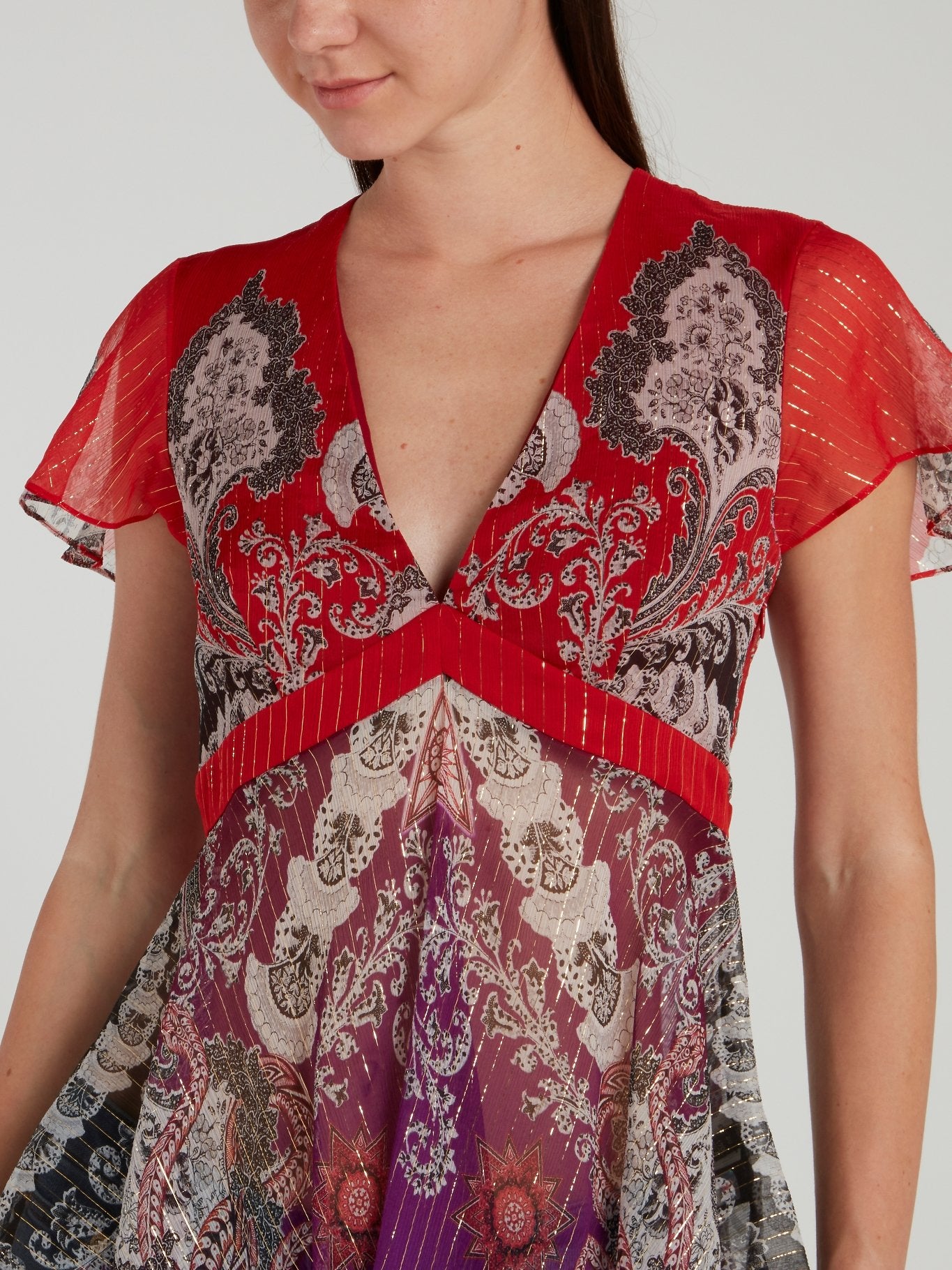 Baroque Print Flared Top