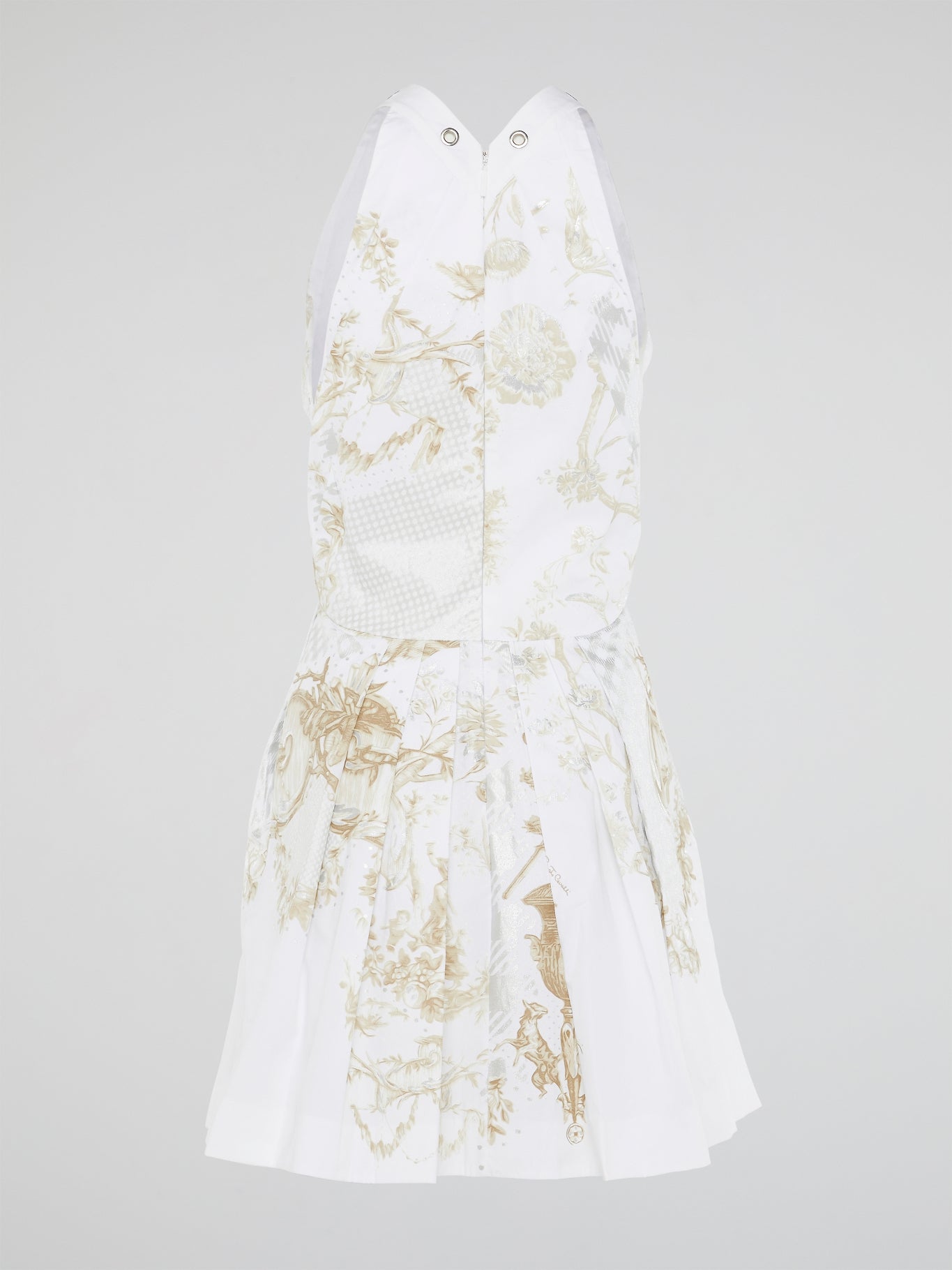 White Printed Lace Up Dress White Printed Lace Up Dress