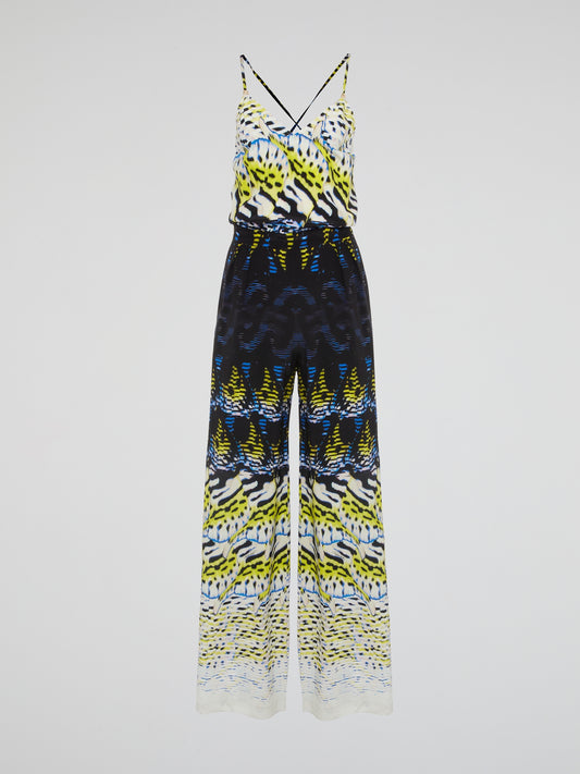 Dare to stand out in this statement-making Abstract Print Jumpsuit by Roberto Cavalli, a true showstopper for your wardrobe. Embrace your individuality and exude confidence with its eye-catching design and bold colors that will turn heads wherever you go. Be the trendsetter you were born to be and elevate your style game with this must-have fashion piece.