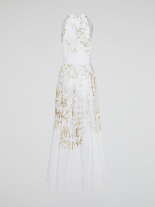 Feel like a modern-day goddess in this ethereal White Printed Lace Up Maxi Dress by Roberto Cavalli. The intricate lace detailing and flattering silhouette will make you stand out at any event or special occasion. Embrace your inner fashionista and leave a lasting impression in this stunning and unforgettable piece.