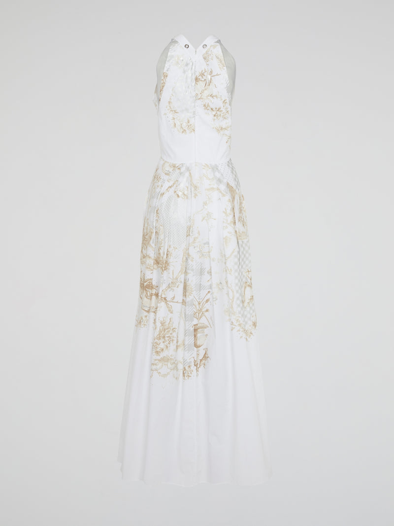 Feel like a modern-day goddess in this ethereal White Printed Lace Up Maxi Dress by Roberto Cavalli. The intricate lace detailing and flattering silhouette will make you stand out at any event or special occasion. Embrace your inner fashionista and leave a lasting impression in this stunning and unforgettable piece.