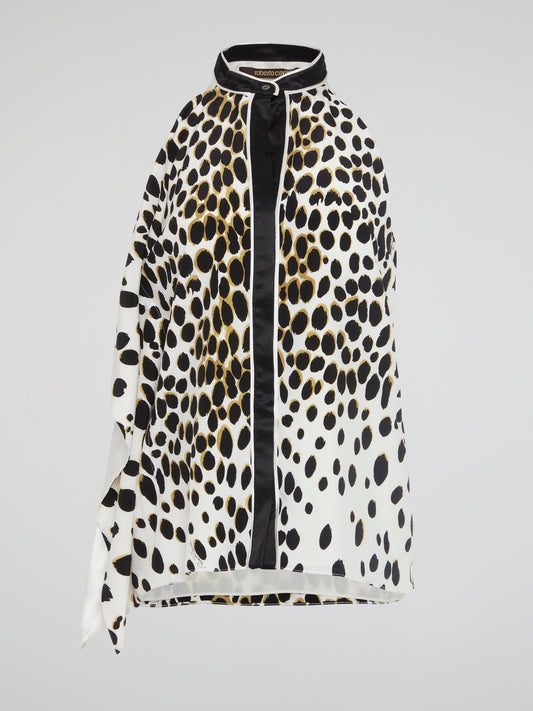 Unleash your inner wild side with the fierce Leopard Print Sleeveless Top by Roberto Cavalli. Luxuriously crafted with high-quality materials, this statement piece will make heads turn wherever you go. Dress it up with a sleek leather skirt for a night out or pair it with jeans for a chic daytime look that exudes confidence and style.