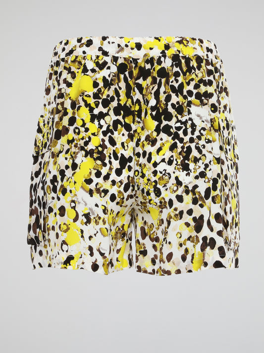 Elevate your summer style with these unique Paint Splatter Drawstring Cargo Shorts from Roberto Cavalli. Hand-painted splatters of color add an artistic flair to these classic cargo shorts, making them a standout piece in your wardrobe. Whether you're hitting the beach or exploring the city, these shorts are sure to turn heads and keep you comfortable all day long.